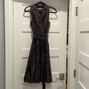 Anne Klein fit and flare plum jacquard dress